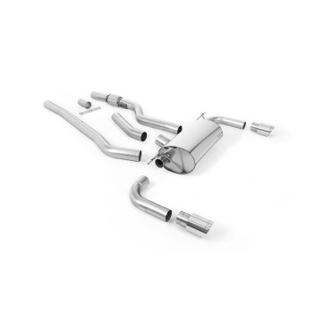 BMW 4 Series F32 428i Manual - Non-Resonated (Louder) Cat-Back Exhaust System with Polished Trims (For 435i M Sport Valance) - Polished