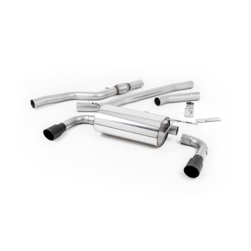 BMW 4 Series F32 428i Manual - Non-Resonated (Louder) Cat-Back Exhaust System with Cerakote Black Trims (For 435i M Sport Valance) - Cerakote Black