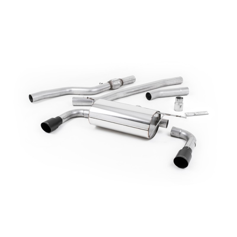 BMW 4 Series F32 428i Manual - Non-Resonated (Louder) Cat-Back Exhaust System with Cerakote Black Trims (For 435i M Sport Valance) - Cerakote Black