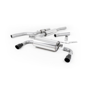 BMW 4 Series F32 428i Manual - Resonated (Quieter) Cat-Back Exhaust System with Cerakote Black Trims (For 435i M Sport Valance) - Cerakote Black