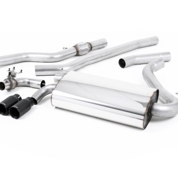 BMW 4 Series F32 428i Auto - Non-Resonated (Louder) Cat-Back Exhaust System with Cerakote Black trims - Cerakote Black