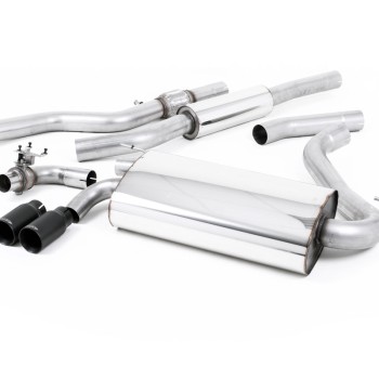 BMW 4 Series F32 428i Auto - Resonated (Quieter) Cat-Back Exhaust System with Cerakote Black Trims - Cerakote Black