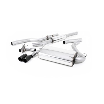 BMW 4 Series F32 428i Auto - Resonated (Quieter) Cat-Back Exhaust System with Cerakote Black Trims - Cerakote Black