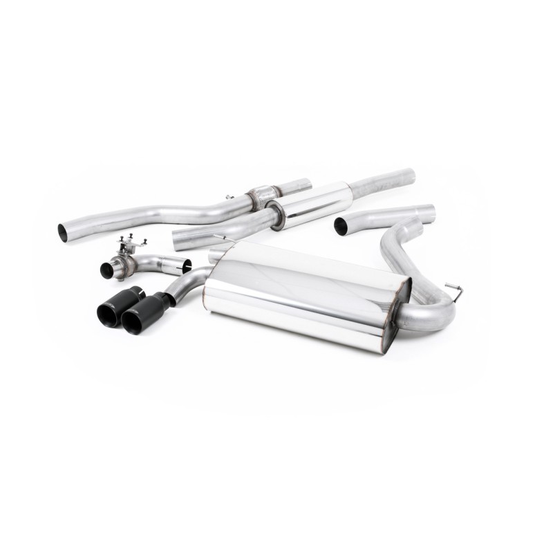 BMW 4 Series F32 428i Auto - Resonated (Quieter) Cat-Back Exhaust System with Cerakote Black Trims - Cerakote Black