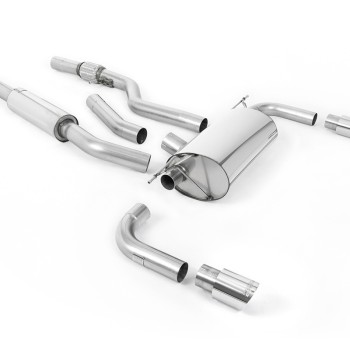 BMW 4 Series F32 428i Auto - Resonated (Quieter) Cat-Back Exhaust System with Polished Trims (For 435i M Sport Valance) - Polished