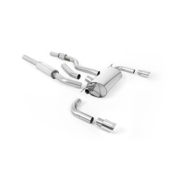 BMW 4 Series F32 428i Auto - Resonated (Quieter) Cat-Back Exhaust System with Polished Trims (For 435i M Sport Valance) - Polished