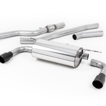 BMW 4 Series F32 428i Auto - Non-Resonated (Louder) Cat-Back Exhaust System with Cerakote Black Trims (For 435i M Sport Valance) - Cerakote Black