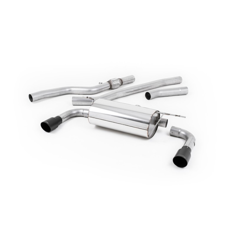 BMW 4 Series F32 428i Auto - Non-Resonated (Louder) Cat-Back Exhaust System with Cerakote Black Trims (For 435i M Sport Valance) - Cerakote Black