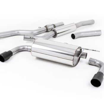 BMW 4 Series F32 428i Auto - Resonated (Quieter) Cat-Back Exhaust System with Cerakote Black Trims (For 435i M Sport Valance) - Cerakote Black