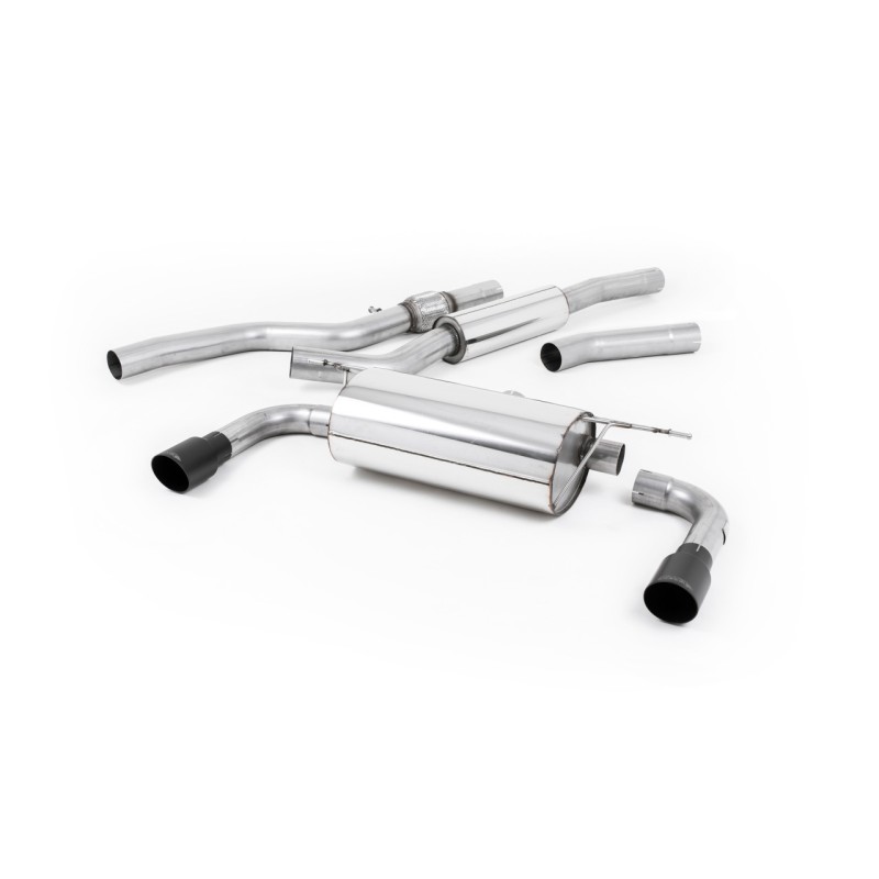 BMW 4 Series F32 428i Auto - Resonated (Quieter) Cat-Back Exhaust System with Cerakote Black Trims (For 435i M Sport Valance) - Cerakote Black