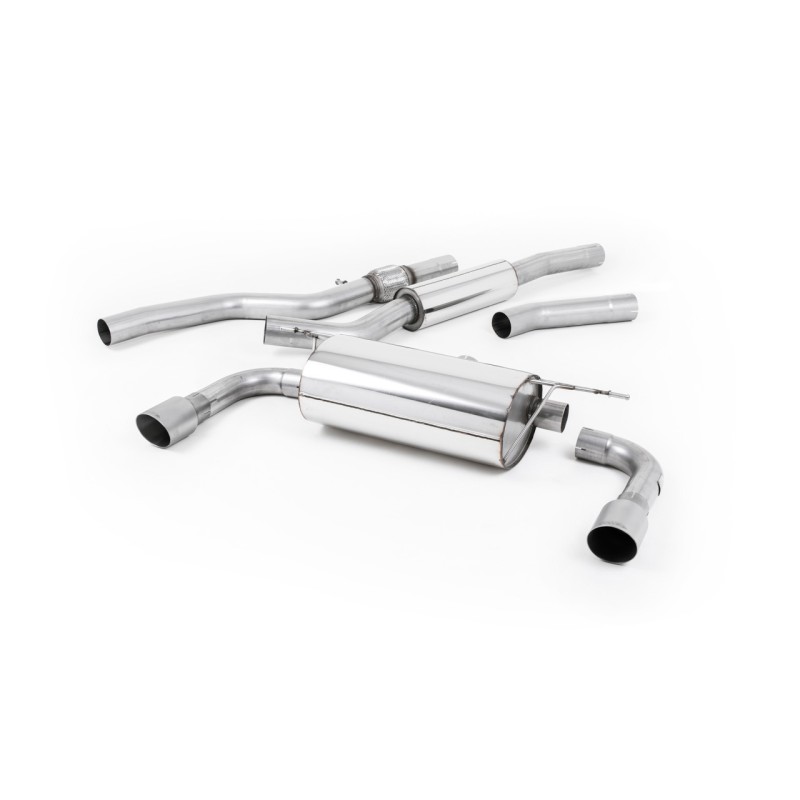 BMW 4 Series F32 428i Auto - Resonated (Quieter) Cat-Back Exhaust System with Titanium Trims (For 435i M Sport Valance) - Brushed Titanium