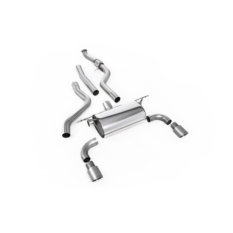 BMW F20/F21 M135i (Non X-Drive) - Cat-Back Exhaust System with Road Rear Silencer & Titanium Tips - Brushed Titanium