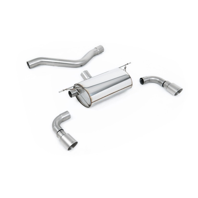 BMW F20/F21 M135i (Non X-Drive) - Rear Silencer for Race System with Titanium Tips - Brushed Titanium