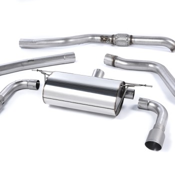 Resonated (Quieter) Cat-Back Exhaust System with Titanium Tips - Brushed Titanium