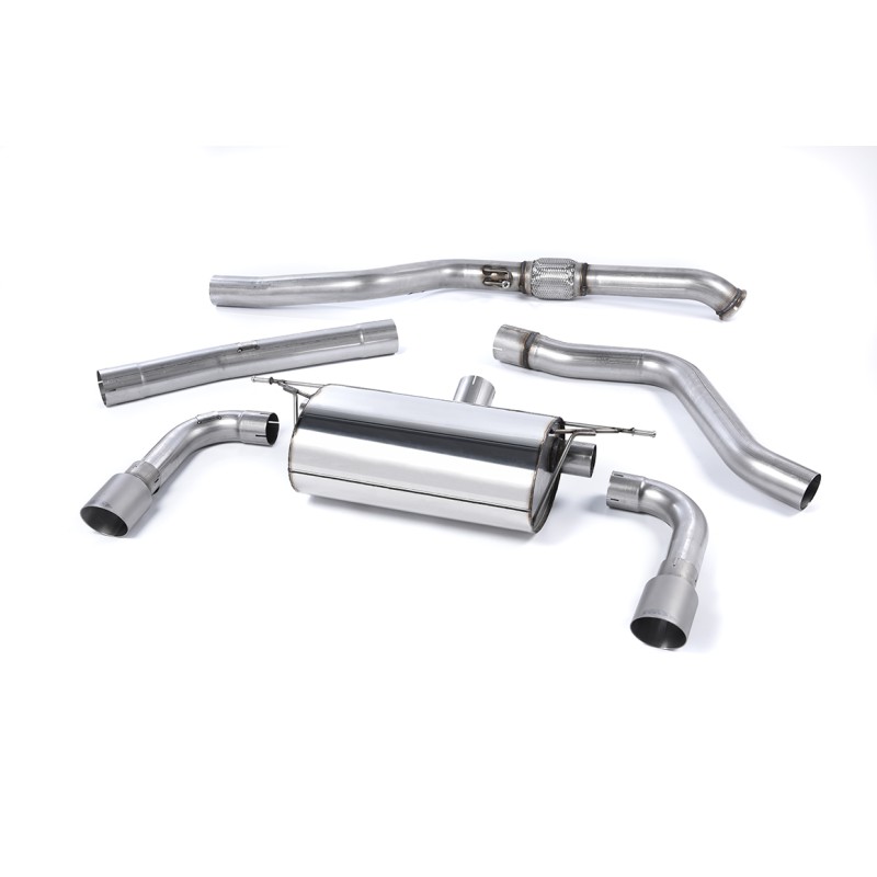Resonated (Quieter) Cat-Back Exhaust System with Titanium Tips - Brushed Titanium