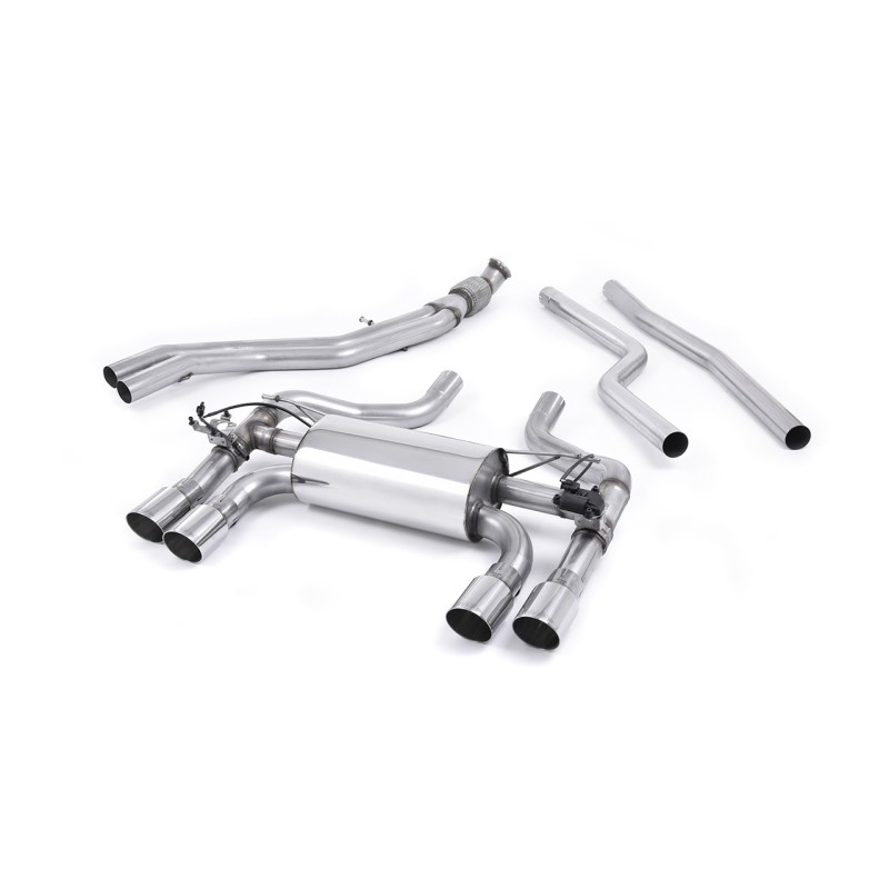 BMW F87 M2 - Cat-Back Exhaust System with Polished GT-90 Trims - Polished