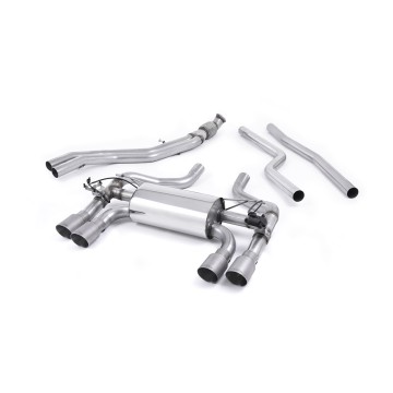 BMW F87 M2 - Cat-Back Exhaust System with Titanium GT-90 Trims - Brushed Titanium