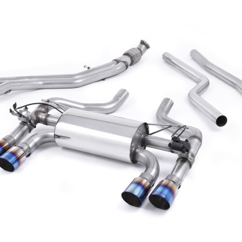 BMW F87 M2 - Cat-Back Exhaust System with Burnt Titanium GT-90 Trims - Burnt Titanium