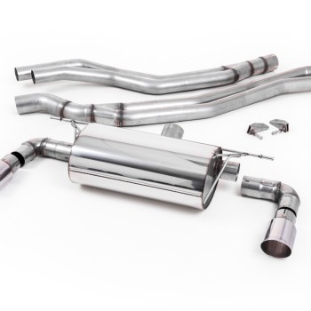 BMW F20/21 M140i (Non OPF) - Resonated (Quieter) Cat-Back Exhaust System with Polished GT-90 Trims - Polished