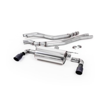 BMW F20/21 M140i (Non OPF) - Resonated (Quieter) Cat-Back Exhaust System with Cerakote Black GT-90 Trims - Cerakote Black