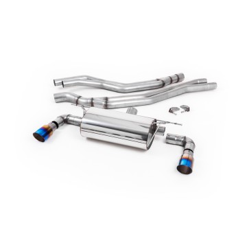BMW F20/21 M140i (Non OPF) - Resonated (Quieter) Cat-Back Exhaust System with Burnt Titanium GT-90 Trims - Burnt Titanium