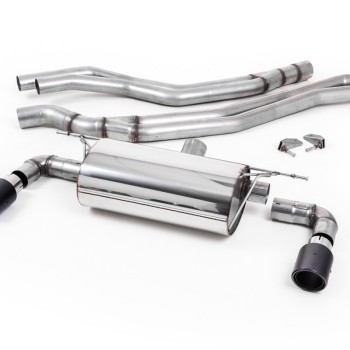 BMW F20/21 M140i (Non OPF) - Resonated (Quieter) Cat-Back Exhaust System with Carbon Jet 90 Trims - Carbon Fibre
