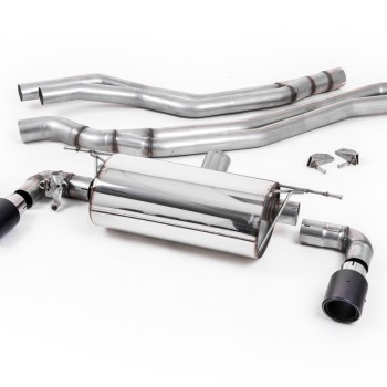 BMW F20/21 M140i (Non OPF) - Non-Resonated (Louder) Race Cat-Back Exhaust System with Carbon Jet 90 Trims - Carbon Fibre