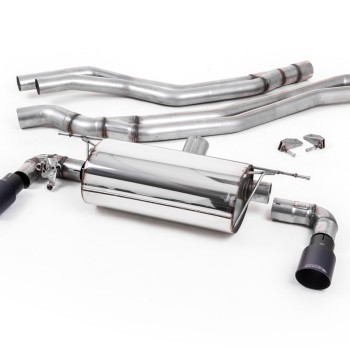 BMW F20/21 M140i (Non OPF) - Non-Resonated (Louder) Race Cat-Back Exhaust System with Cerakote Black GT-90 Trims - Cerakote Black