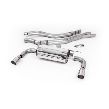 Resonated (Quieter) Cat-Back Exhaust System with Polished GT-90 Trims - Polished