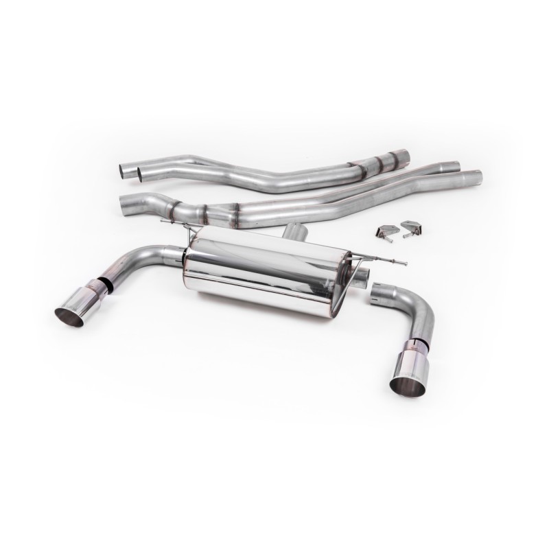 Resonated (Quieter) Cat-Back Exhaust System with Polished GT-90 Trims - Polished
