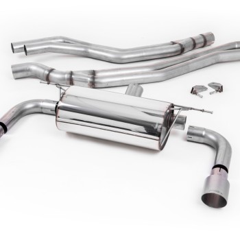 Resonated (Quieter) Cat-Back Exhaust System with Titanium GT-90 Trims - Brushed Titanium