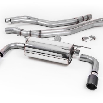 Resonated (Quieter) Cat-Back Exhaust System with Carbon Jet 90 Trims - Carbon Fibre