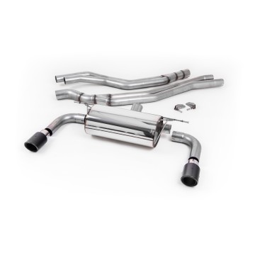 Resonated (Quieter) Cat-Back Exhaust System with Carbon Jet 90 Trims - Carbon Fibre