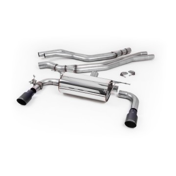 Non-Resonated (Louder) Race Cat-Back Exhaust System with Cerakote Black GT-90 Trims - Cerakote Black