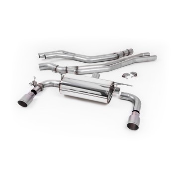 Non-Resonated (Louder) Race Cat-Back Exhaust System with Titanium GT-90 Trims - Brushed Titanium