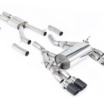 BMW F80 M3/F82 M4 - Cat-Back Exhaust System with Carbon Trims - Carbon Fibre