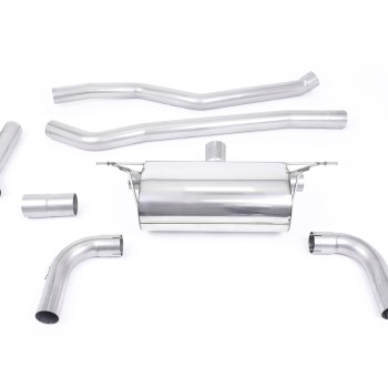 BMW F30 320i M Sport - Race Non-Resonated Cat-Back Exhaust System with Titanium GT-90 Trims - Brushed Titanium