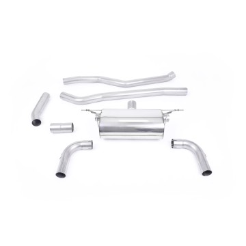 BMW F30 320i M Sport - Race Non-Resonated Cat-Back Exhaust System with Titanium GT-90 Trims - Brushed Titanium
