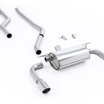 BMW F30 320i M Sport - Race Non-Resonated (Loudest) Cat-Back Exhaust System with Polished GT-90 Trims (For M340i Valance) - Polished