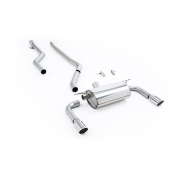 BMW F30 320i M Sport - Race Non-Resonated (Loudest) Cat-Back Exhaust System with Polished GT-90 Trims (For M340i Valance) - Polished