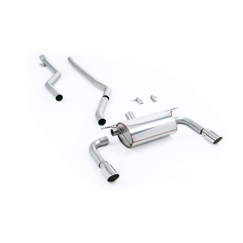 BMW F30 320i M Sport - Race Non-Resonated (Loudest) Cat-Back Exhaust System with Polished GT-90 Trims (For M340i Valance) - Polished