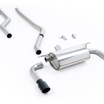 Race Non-Resonated (Loudest) Cat-Back Exhaust System with Black Cerakote GT-90 Trims (For M340i Valance) - Cerakote Black