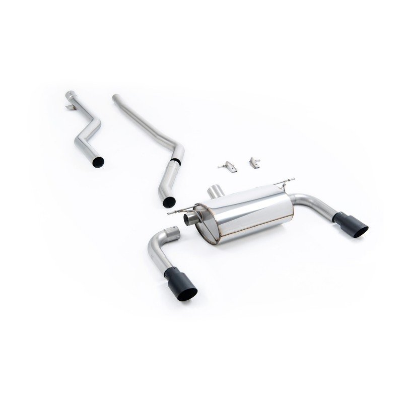 Race Non-Resonated (Loudest) Cat-Back Exhaust System with Black Cerakote GT-90 Trims (For M340i Valance) - Cerakote Black