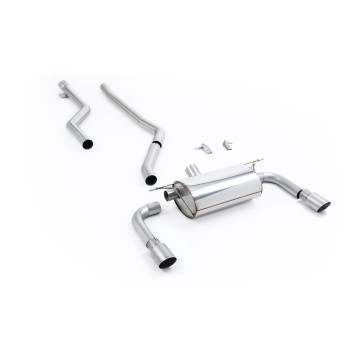 BMW F30 320i M Sport - Race Non-Resonated (Loudest) Cat-Back Exhaust System with Titanium GT-90 Trims (For M340i Valance) - Brushed Titanium
