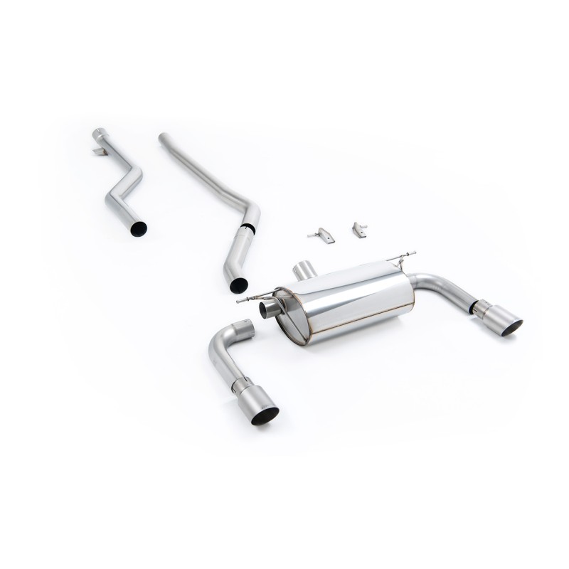 BMW F30 320i M Sport - Race Non-Resonated (Loudest) Cat-Back Exhaust System with Titanium GT-90 Trims (For M340i Valance) - Brushed Titanium