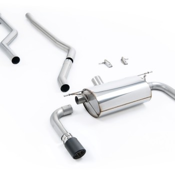 BMW F30 320i M Sport - Race Non-Resonated (Loudest) Cat-Back Exhaust System with Carbon Fibre Jet-90 Trims (For M340i Valance) - Carbon Fibre