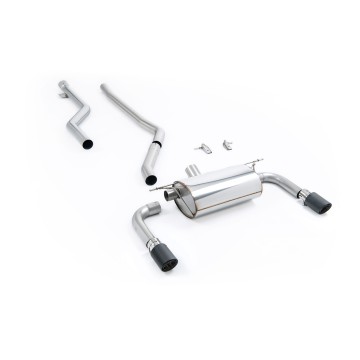 BMW F30 320i M Sport - Race Non-Resonated (Loudest) Cat-Back Exhaust System with Carbon Fibre Jet-90 Trims (For M340i Valance) - Carbon Fibre