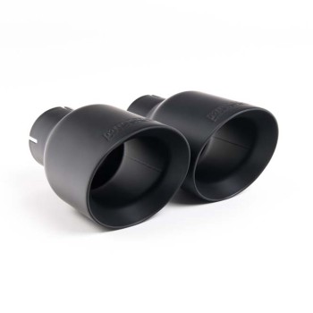 BMW F30 320i M Sport - Resonated (Quieter) Cat-Back Exhaust System with Black Cerakote GT-80 Trims - Cerakote Black