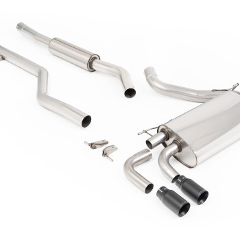 BMW F30 320i M Sport - Resonated (Quieter) Cat-Back Exhaust System with Black Cerakote GT-80 Trims - Cerakote Black