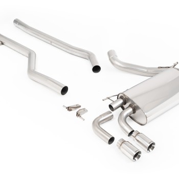 BMW F30 320i M Sport - Non-Resonated (Louder) Cat-Back Exhaust System with Polished GT-80 Trims - Polished